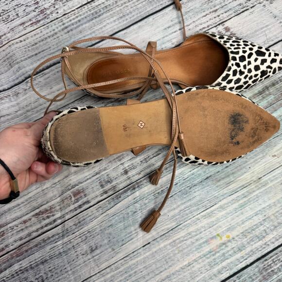 Halogen Calf Hair Lace-Up Flats Pointed Toe D’Orsay Shoes 9 - Picture 4 of 4